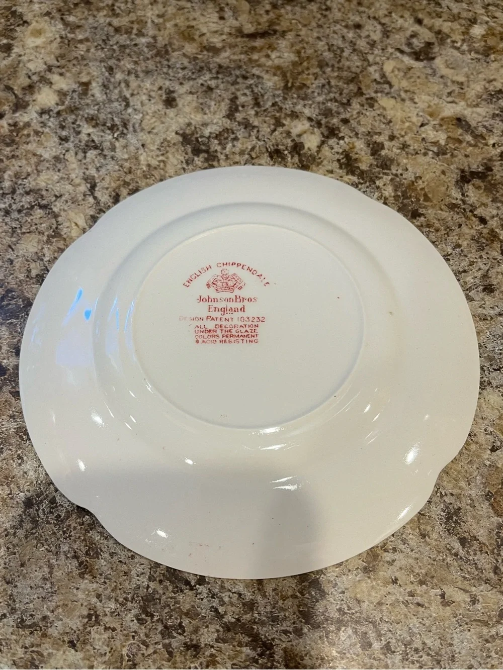 Vintage Johnson Brothers English Chippendale Red Floral 6” Salad Plate